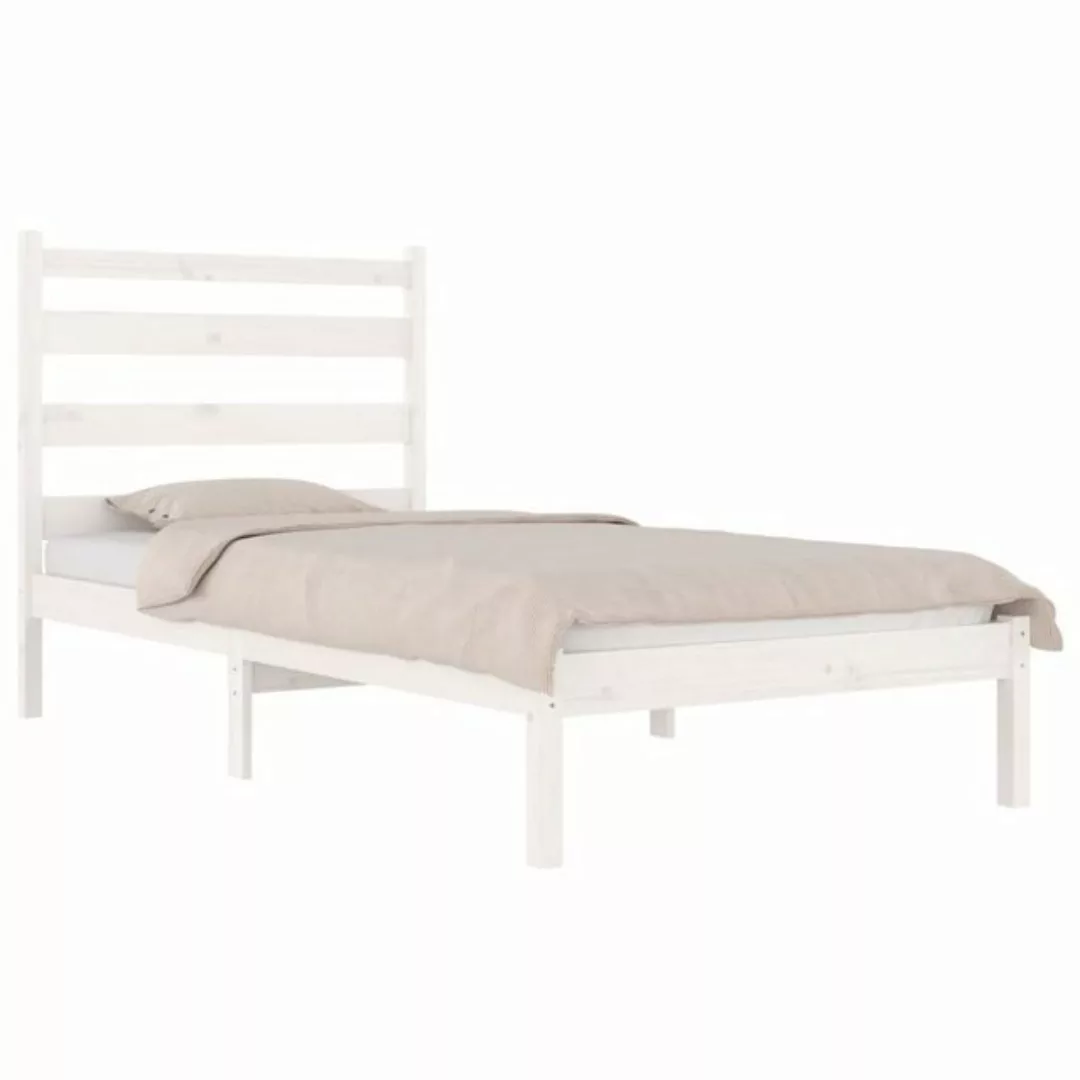 vidaXL Bett Massivholzbett Weiß Kiefer 90x190 cm günstig online kaufen