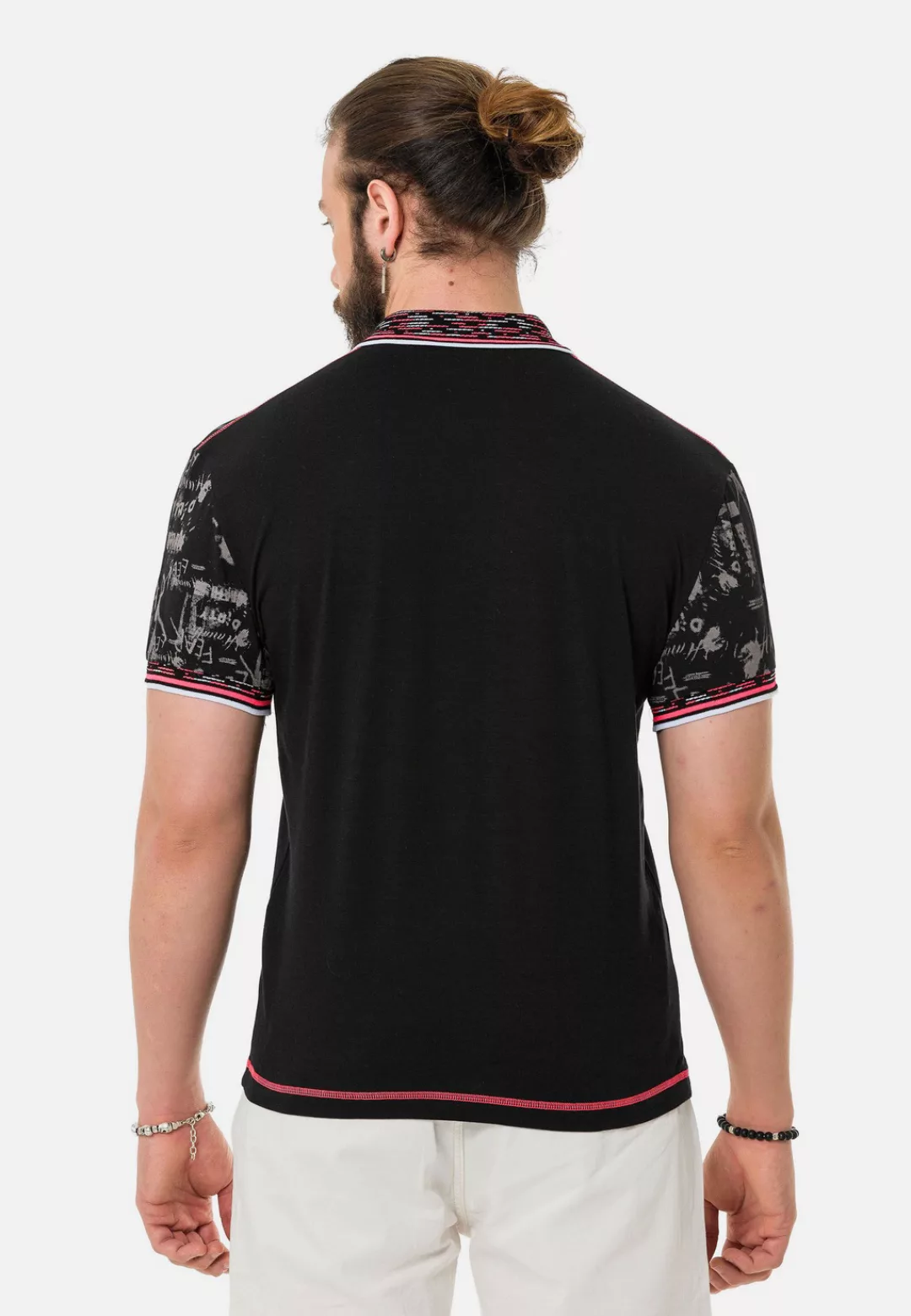 Cipo & Baxx T-Shirt "Poloshirt", mit stylischem Print günstig online kaufen
