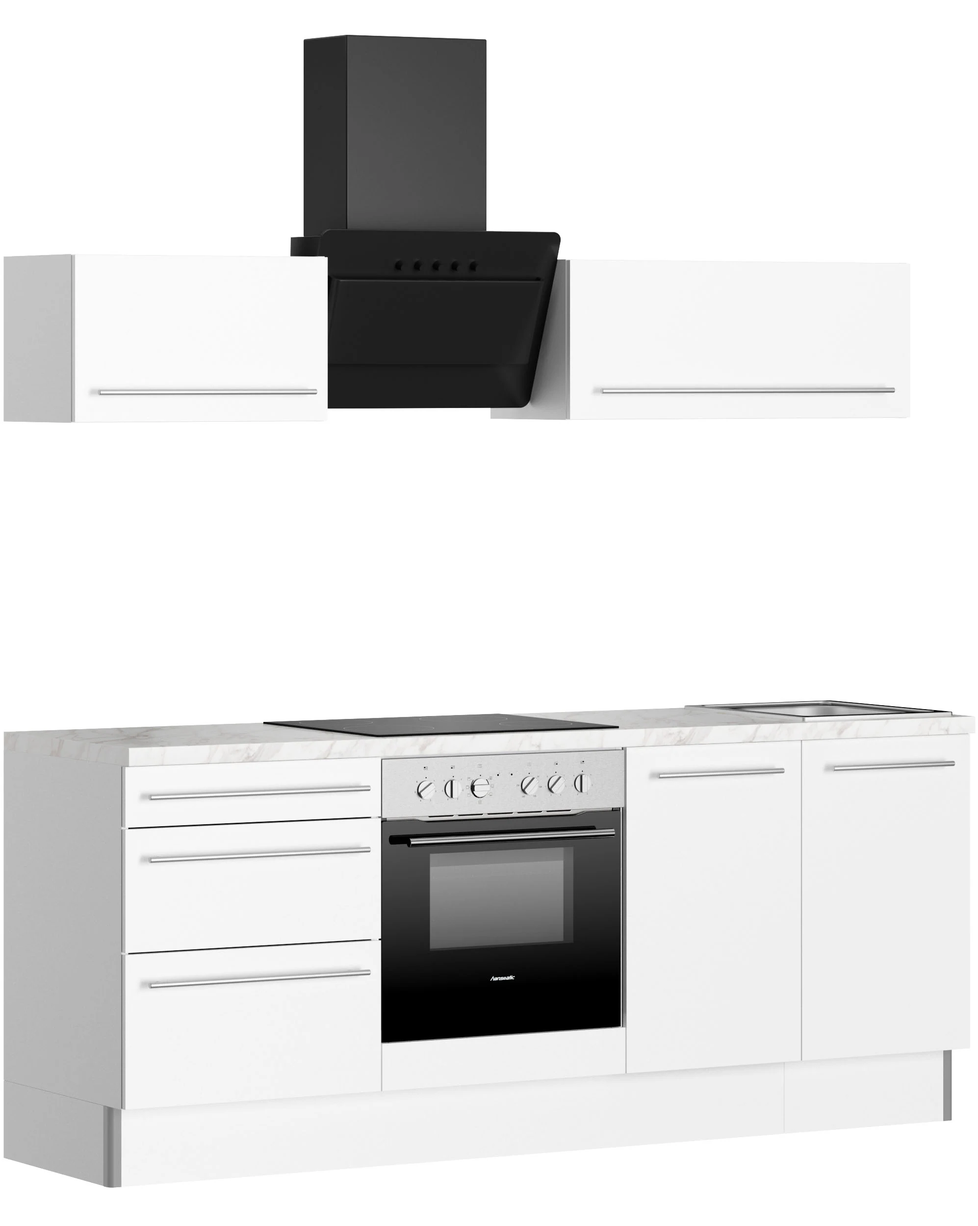 KOCHSTATION Küche "KS-Bern2", Breite 210 cm, wahlweise mit E-Geräten, mit K günstig online kaufen