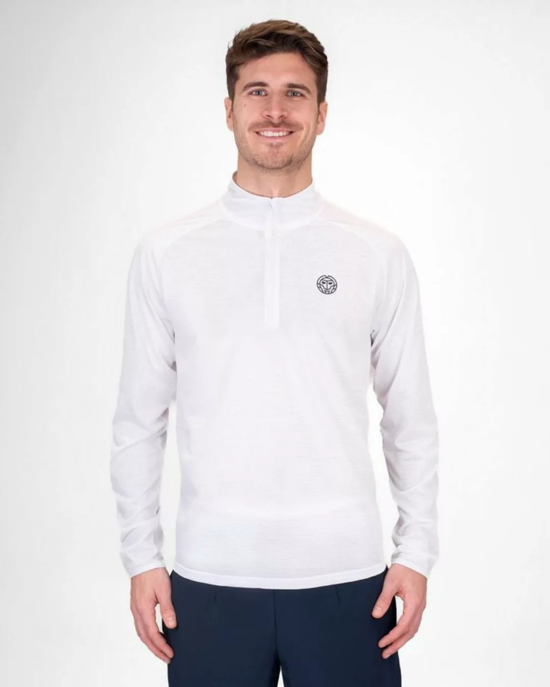 BIDI BADU Langarmshirt Crew Longsleeve Herren Sport in weiß günstig online kaufen