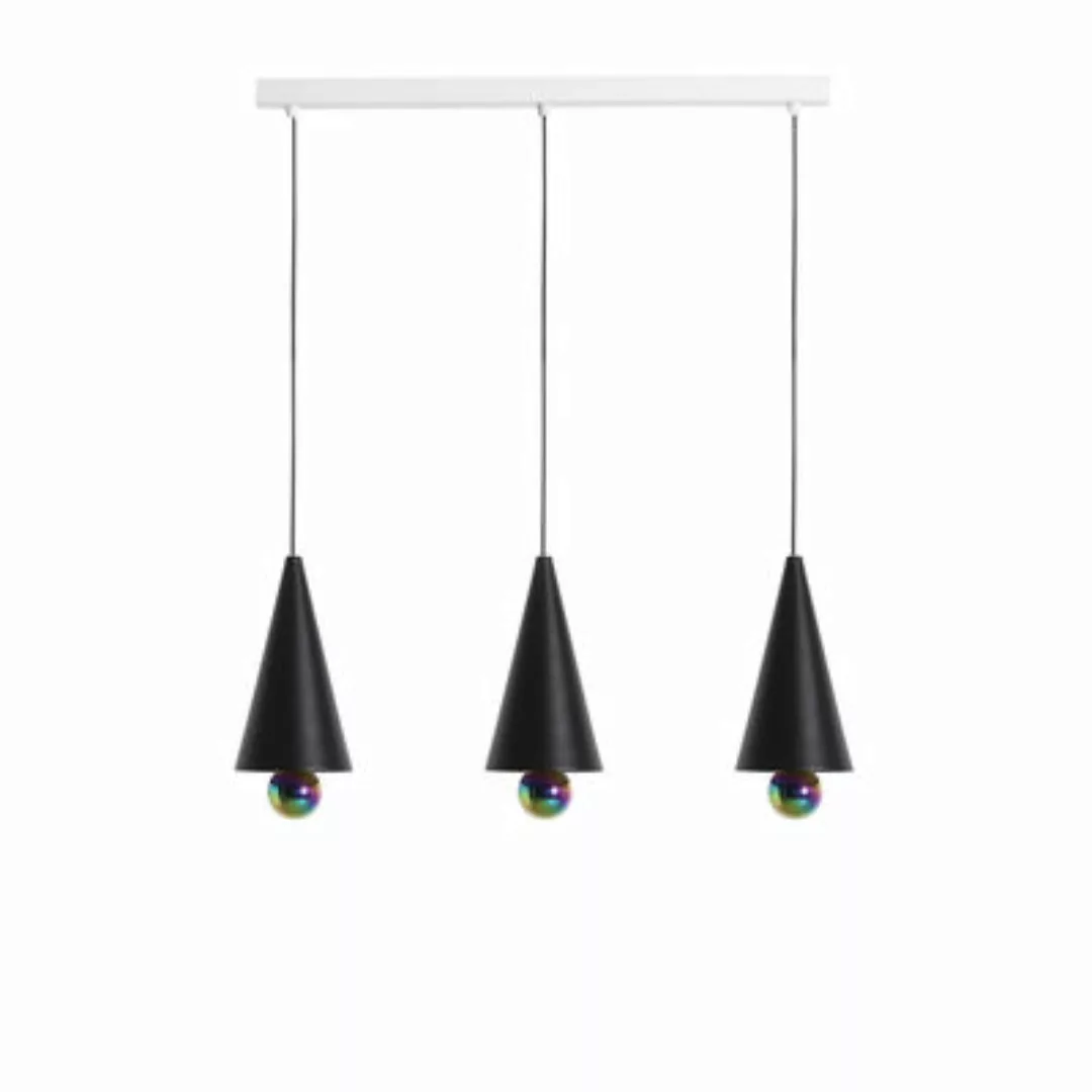 Pendelleuchte Cherry Line metall schwarz / LED - L 90 cm / 3 Small-Lampensc günstig online kaufen