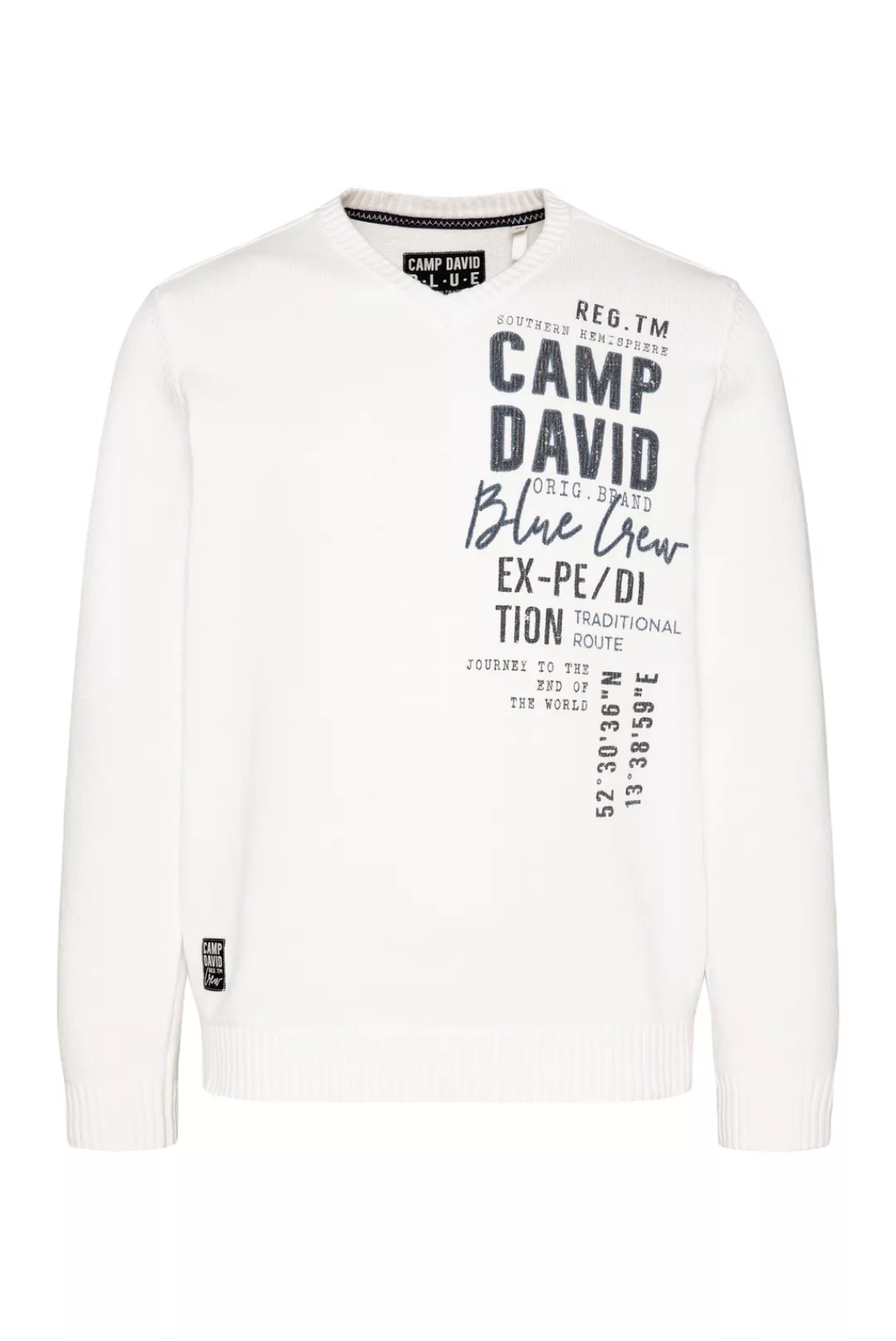 CAMP DAVID V-Ausschnitt-Pullover, aus Baumwolle günstig online kaufen