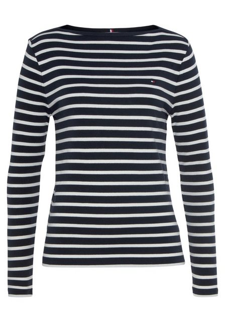 Tommy Hilfiger Langarmshirt SLIM CODY RIB SLASH-NK LS mit kleiner Logostick günstig online kaufen