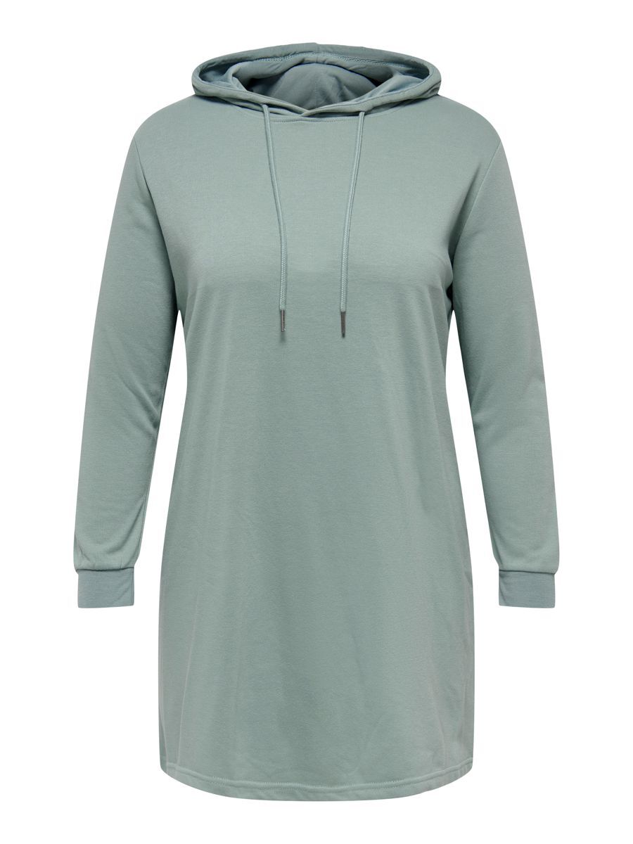 ONLY Curvy Tunika Kapuzen-sweat- Kleid Damen Grün günstig online kaufen