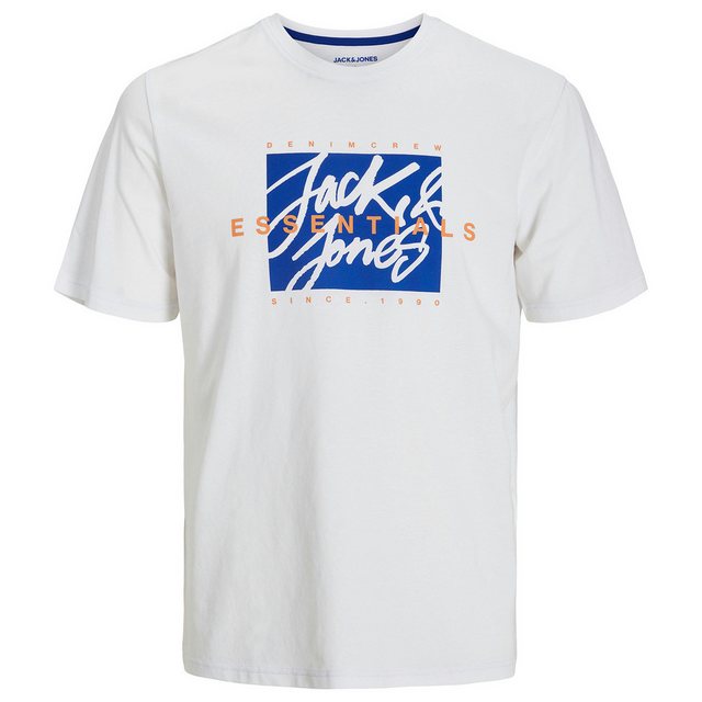 Jack & Jones Rundhalsshirt Jack&Jones XXL T-Shirt weiß Frontprint JJCOLTON günstig online kaufen