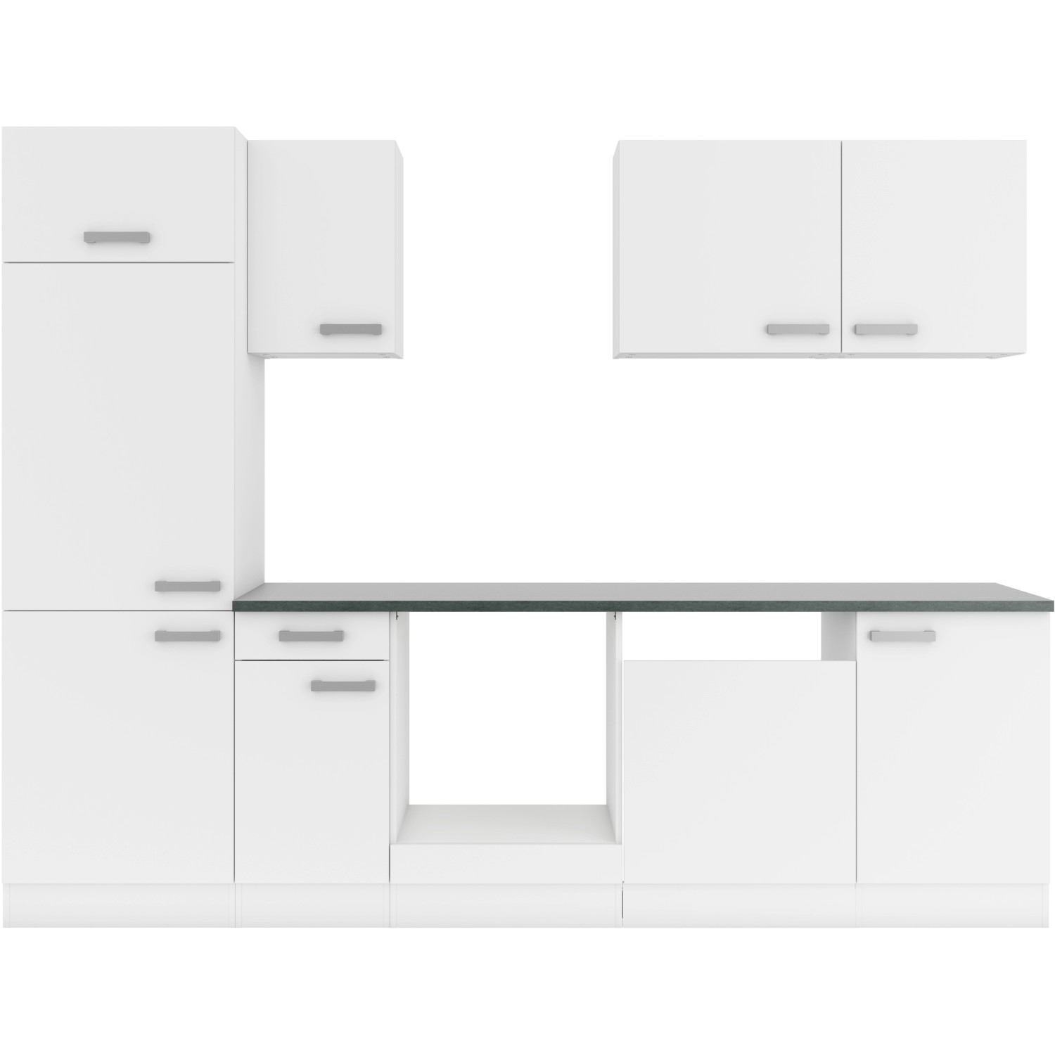 OPTIFIT Oslo214 Küchenzeile 270 cm ohne E-Geräte Weiß günstig online kaufen