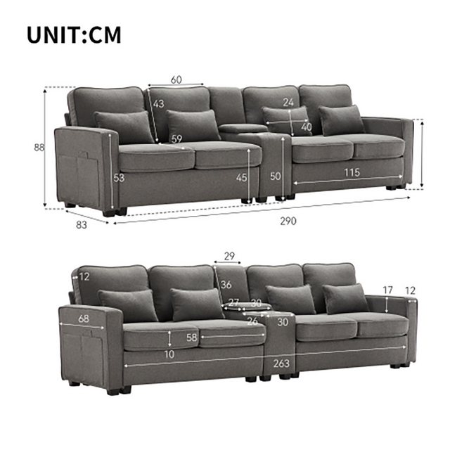 Veepeak Big-Sofa Leinenstoff Sofa günstig online kaufen