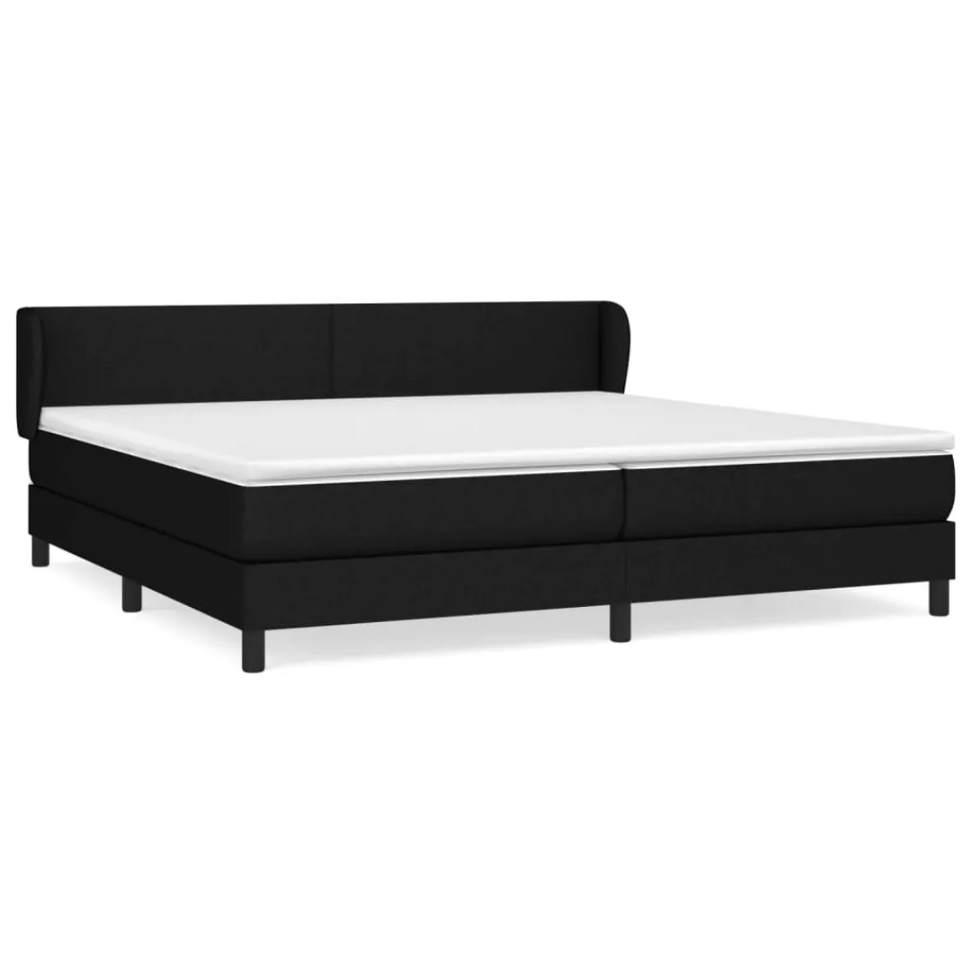 Vidaxl Boxspringbett Mit Matratze Schwarz 200x200 Cm Stoff günstig online kaufen