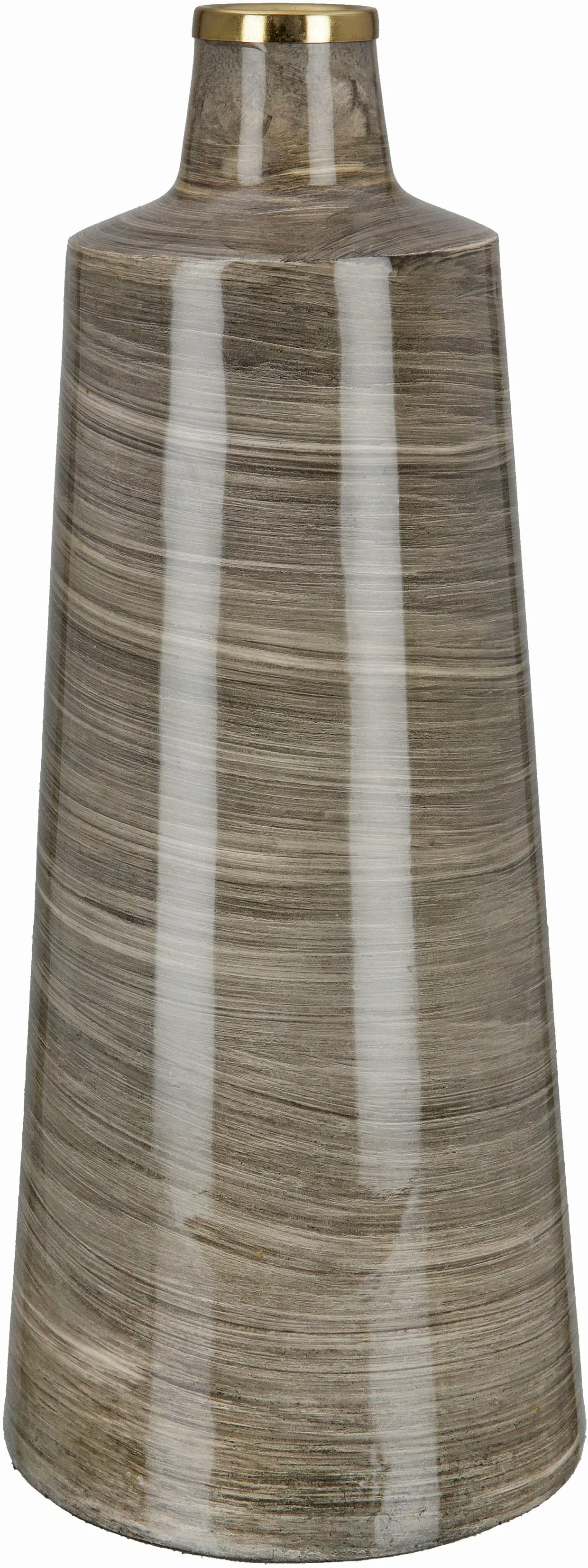 GILDE Tischvase "Stripes", (1 St.), Vase aus Metall, kegelförmig günstig online kaufen