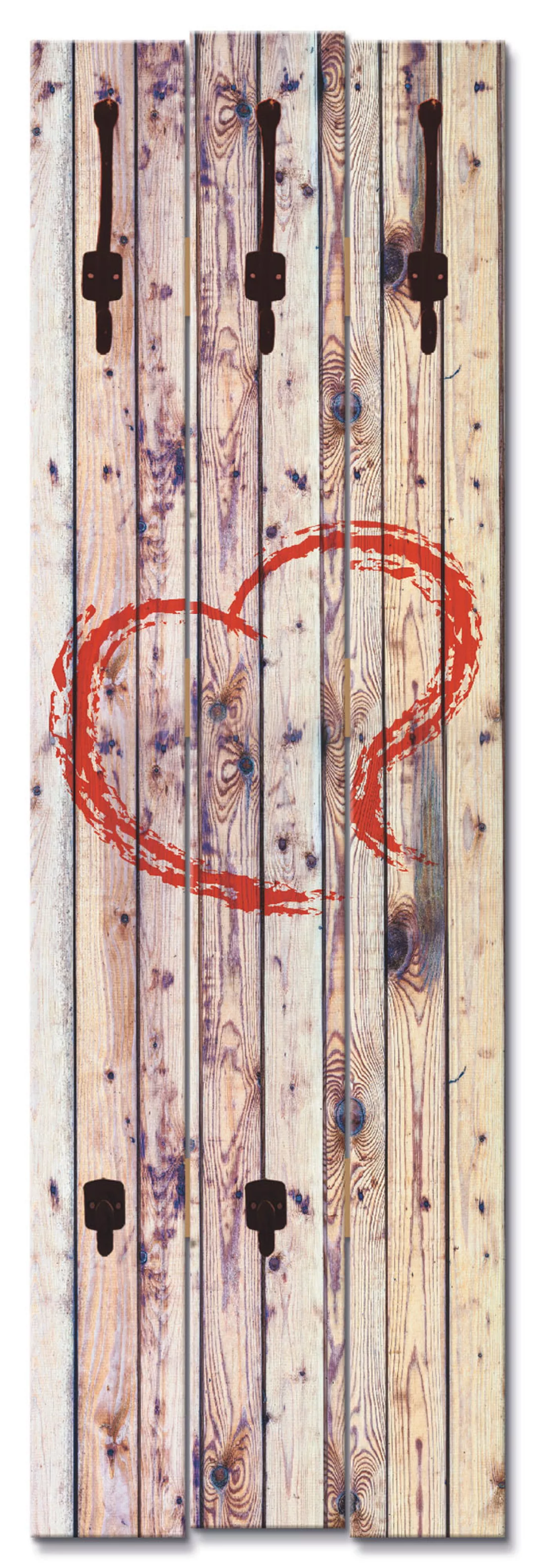 Artland Garderobenleiste »Vintage Hintergrund Holzwand mit Herz«, teilmonti günstig online kaufen