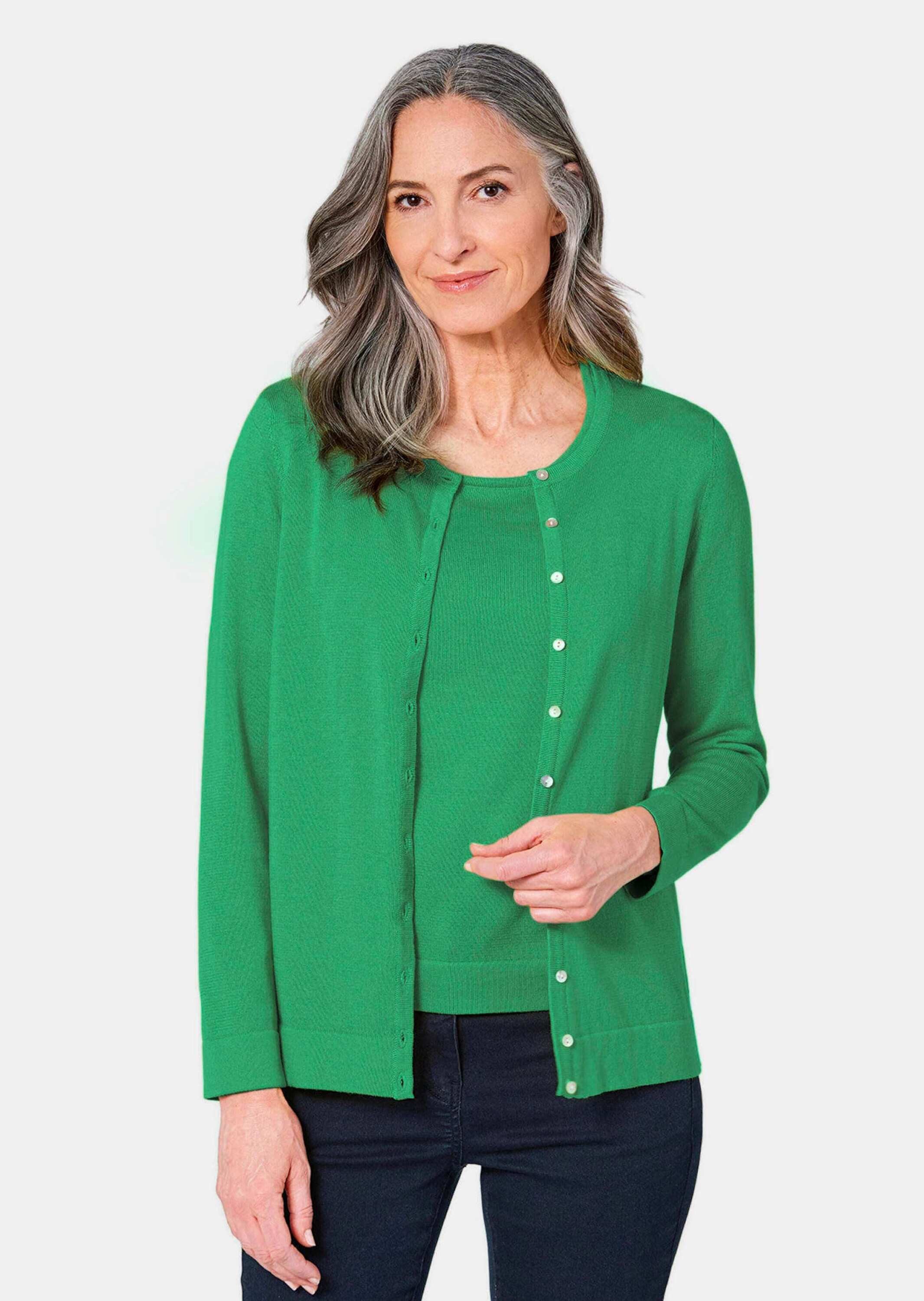 GOLDNER Strickpullover Figurnahes Twin-Set aus Pima-Baumwolle günstig online kaufen
