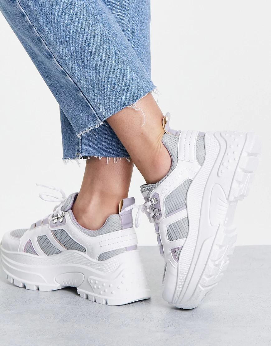 Topshop – Como – Sneaker mit dicker Sohle in der Farbe Flieder-Lila günstig online kaufen