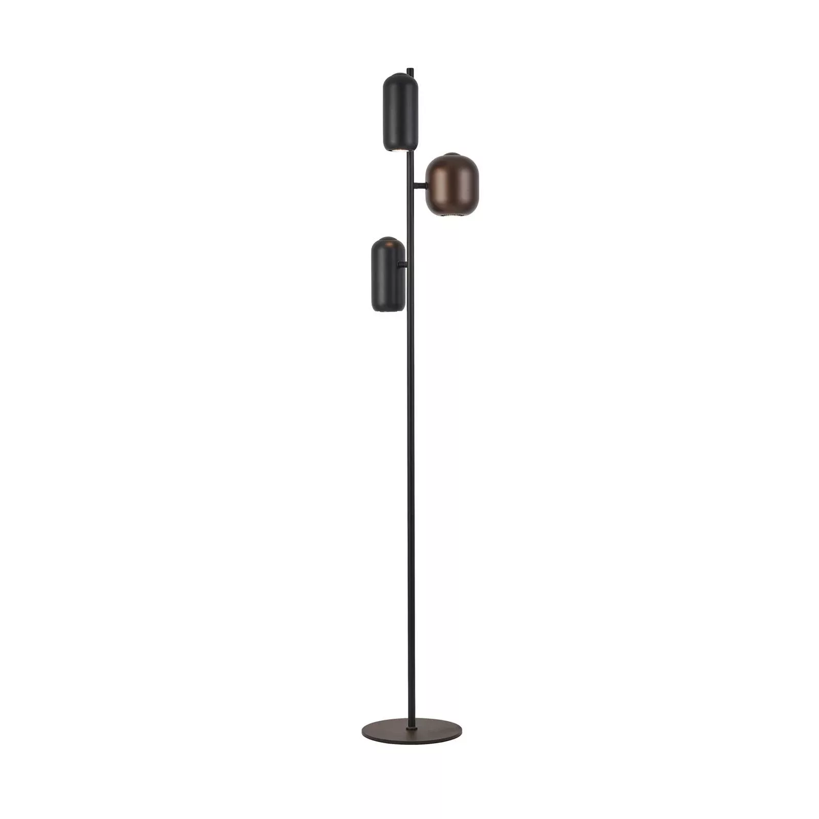 Stehlampe Jane, Höhe 147 cm, schwarz/braun/grün, 3-flg. günstig online kaufen