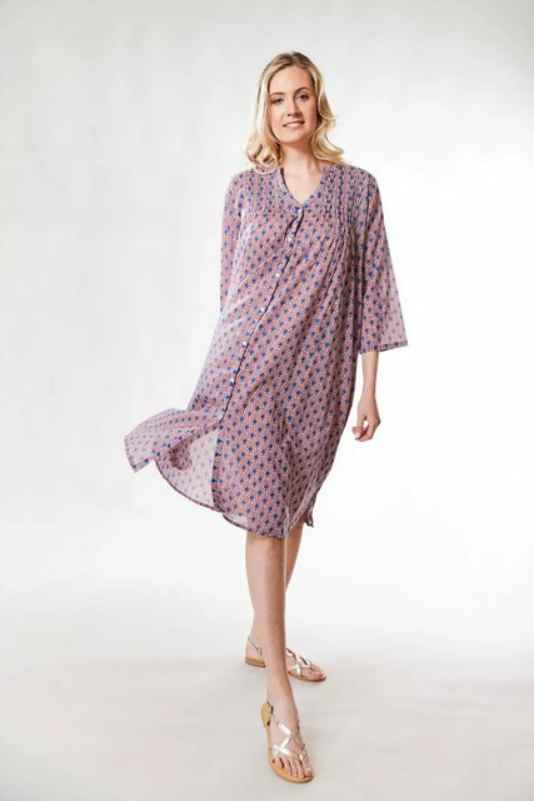 Zen Ethic Blusenkleid Angela mit allover Print, Mit Biese am Brustbereich günstig online kaufen