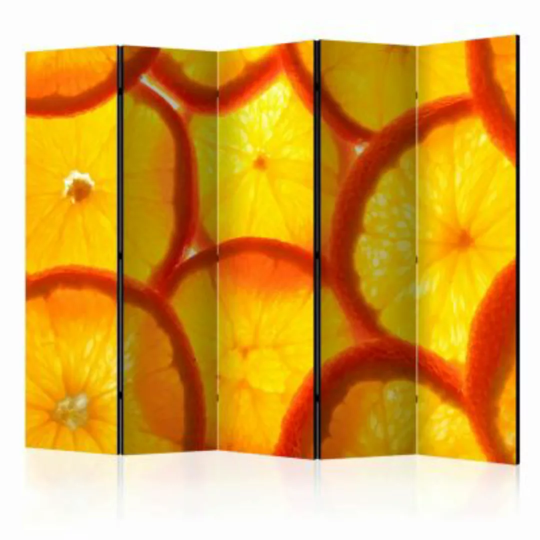 artgeist Paravent Orange slices II [Room Dividers] gelb-kombi Gr. 225 x 172 günstig online kaufen
