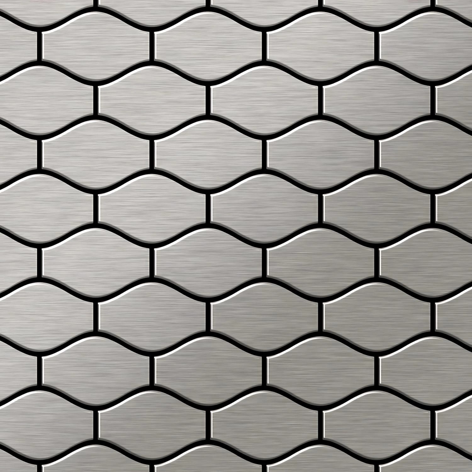 ALLOY Mosaik Fliese Massiv Metall Edelstahl Marine Gebürstet Grau 1,6mm Kar günstig online kaufen