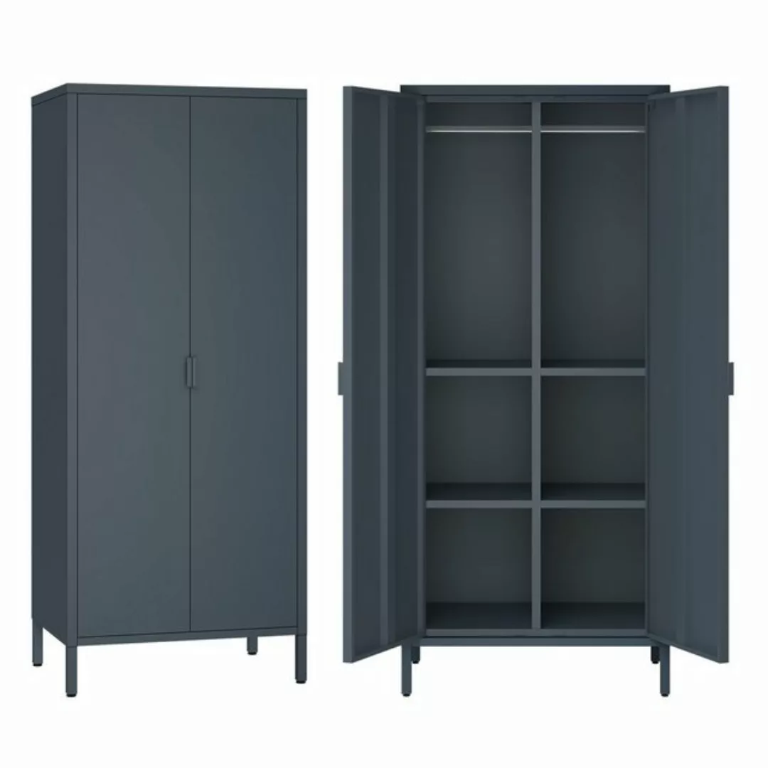 STEELSØN Kleiderschrank Ituri (schwarz) aus Stahl, 170x80x40 cm günstig online kaufen