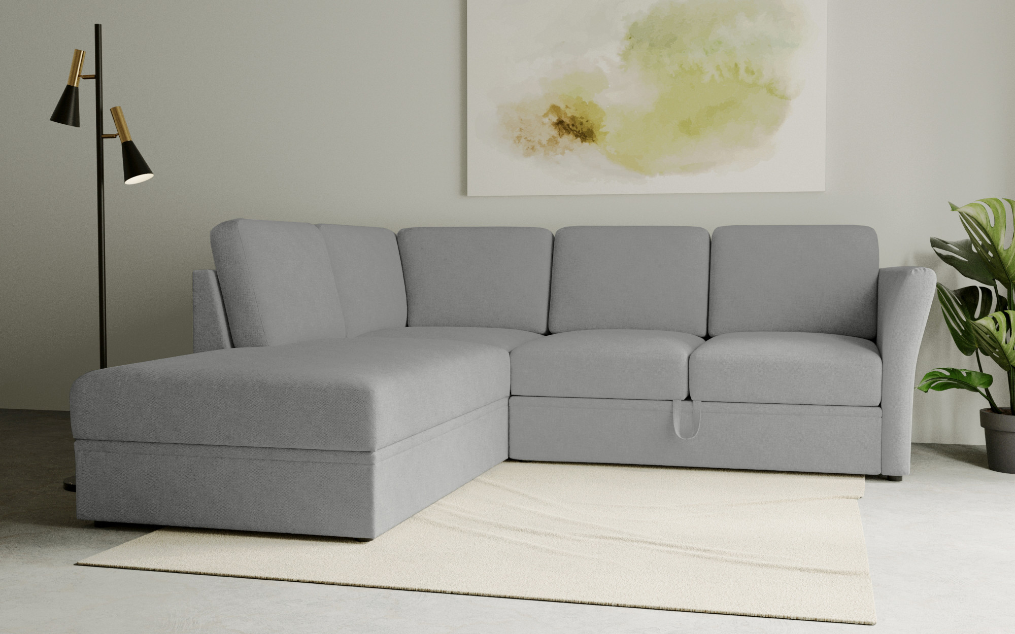 Home affaire Ecksofa "Lavars, L-Form, Schlafsofa", mit Bettfunktion und Sta günstig online kaufen