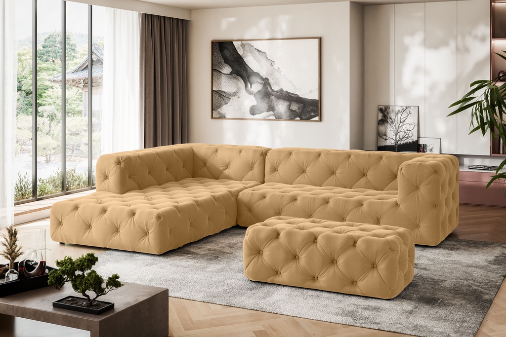 Places of Style Ecksofa "FOLLINA", L-Form, mit klassischer Chesterfield-Kno günstig online kaufen