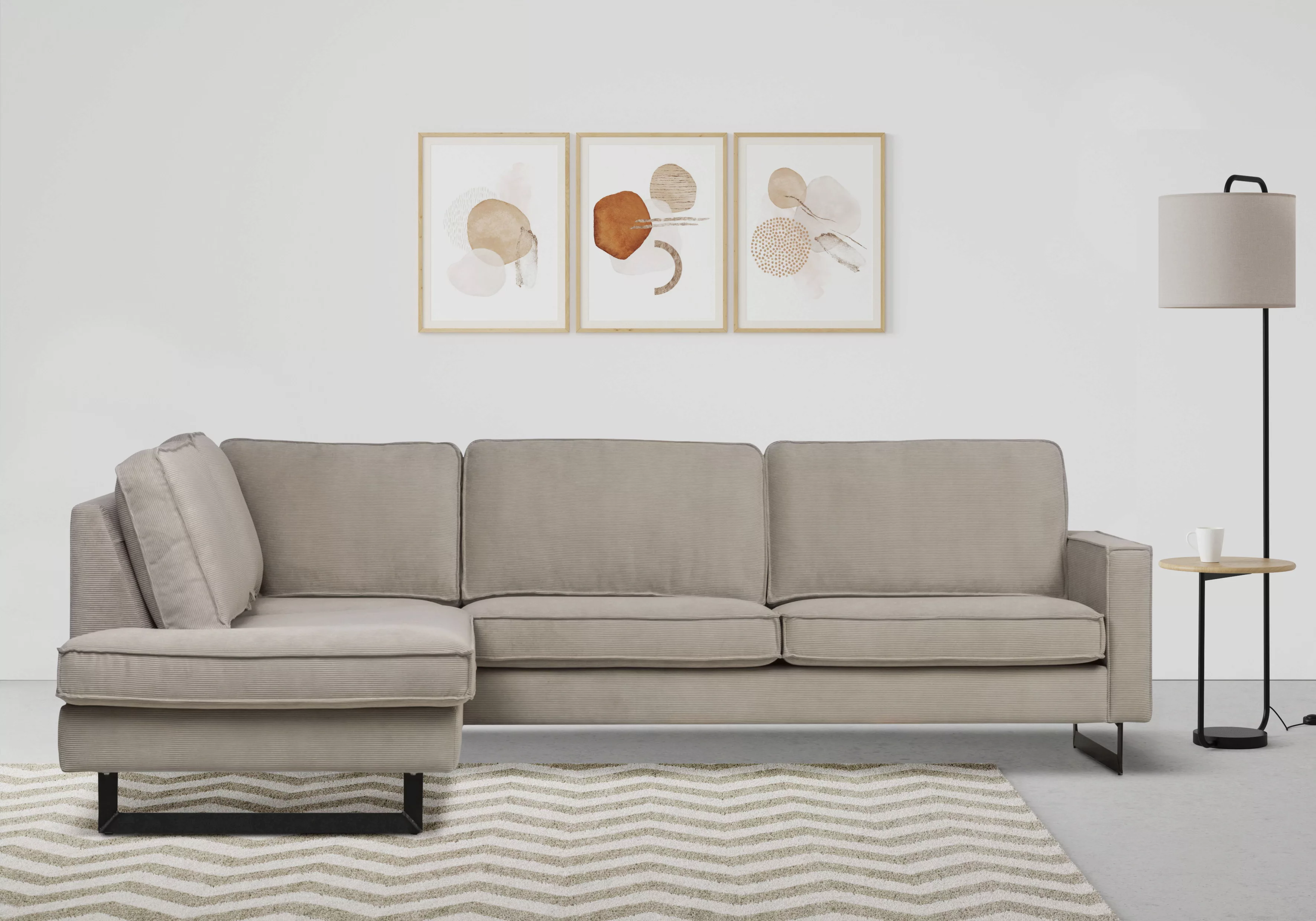 Places of Style Ecksofa Pinto, 290 cm, Ottomane links / rechts, Cord, Feinc günstig online kaufen