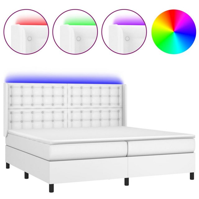 vidaXL Boxspringbett Boxspringbett mit Matratze und LED Kunstleder (200 x 2 günstig online kaufen