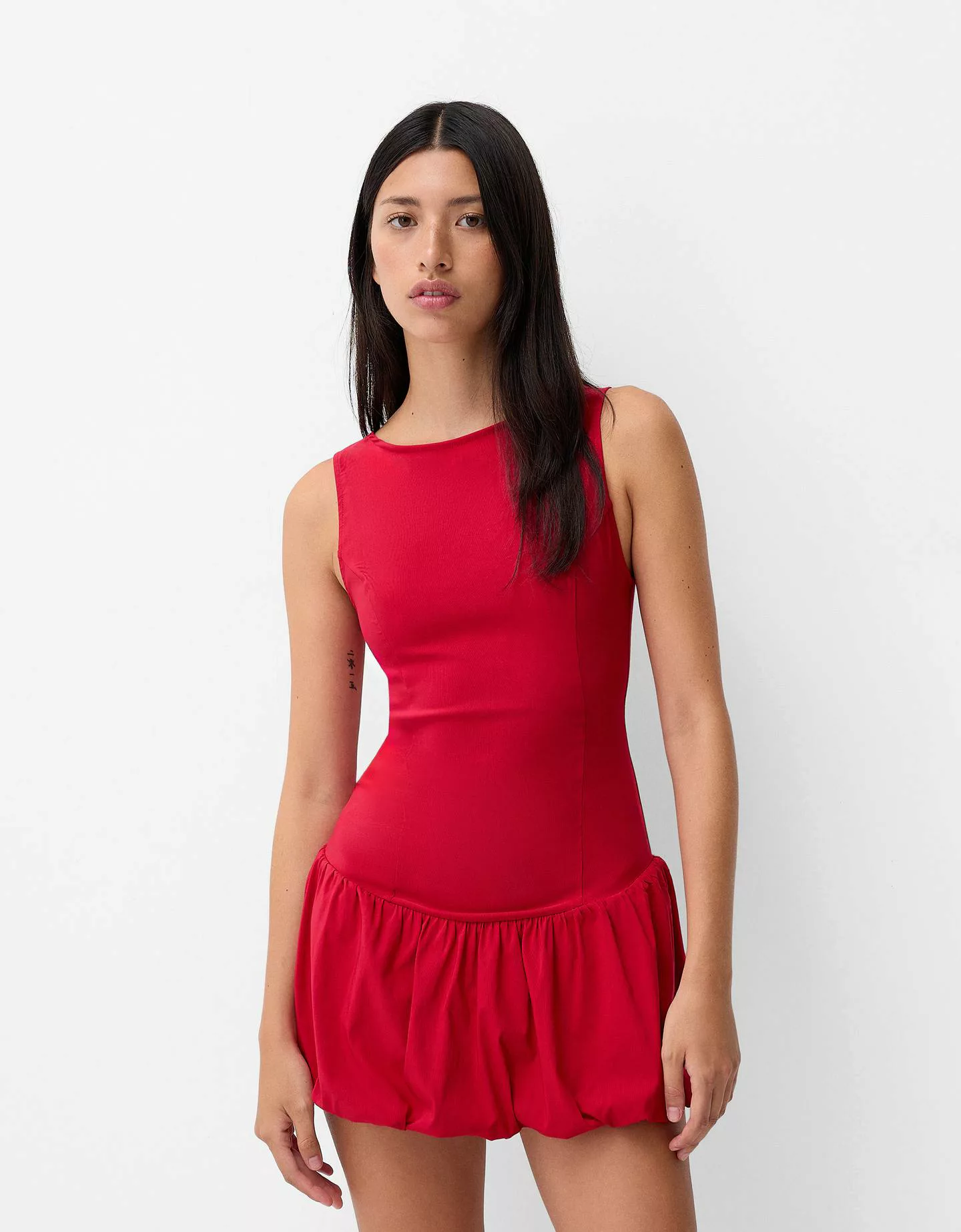 Bershka Minikleid Mit Ballonärmeln Damen S Rot günstig online kaufen