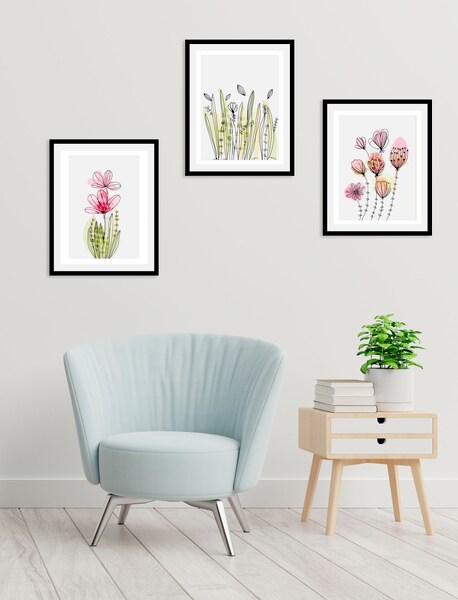 queence Bild "Set Flora Dream", Blumen, (1 St.), gerahmt günstig online kaufen