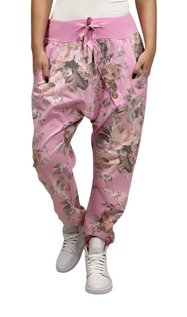 Mississhop Boyfriend-Hose Damen Hose Sweatpants Jogginghose Blumen M.130 günstig online kaufen