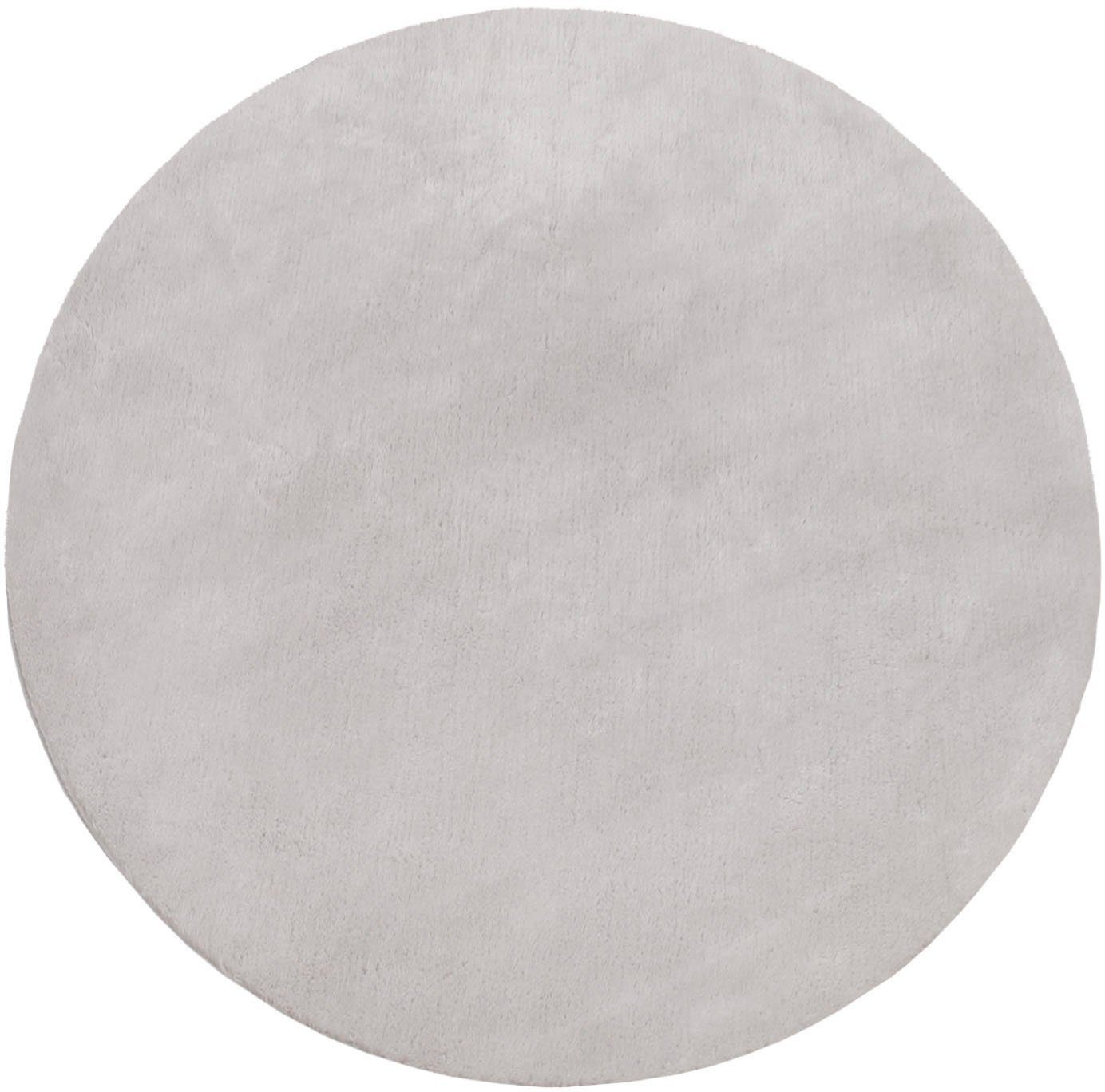 Paco Home Teppich »Cadiz 630«, rund, 14 mm Höhe, Kurzflor, Uni-Farben, beso günstig online kaufen