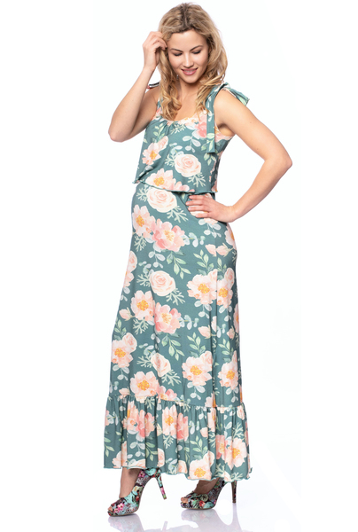 Mania Maxi Umstands- Und Stillkleid Mit Volant günstig online kaufen