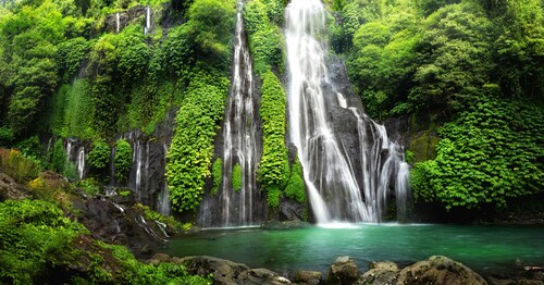 Papermoon Fototapete »LAGUNE IM URWALD MIT WASSERFALL« günstig online kaufen