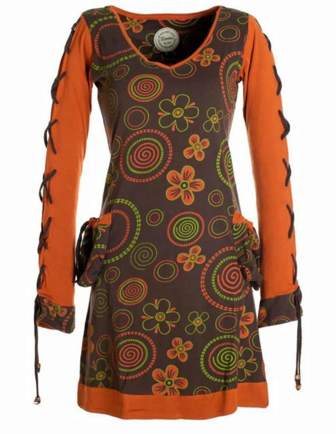 Vishes Jerseykleid Langarm Shirt Blümchenkleid Bedruckt 70er 80er Hippie St günstig online kaufen