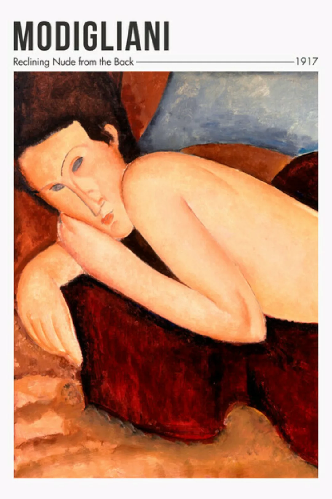 Poster / Leinwandbild - Amedeo Modigliani: Nu Couché De Dos günstig online kaufen