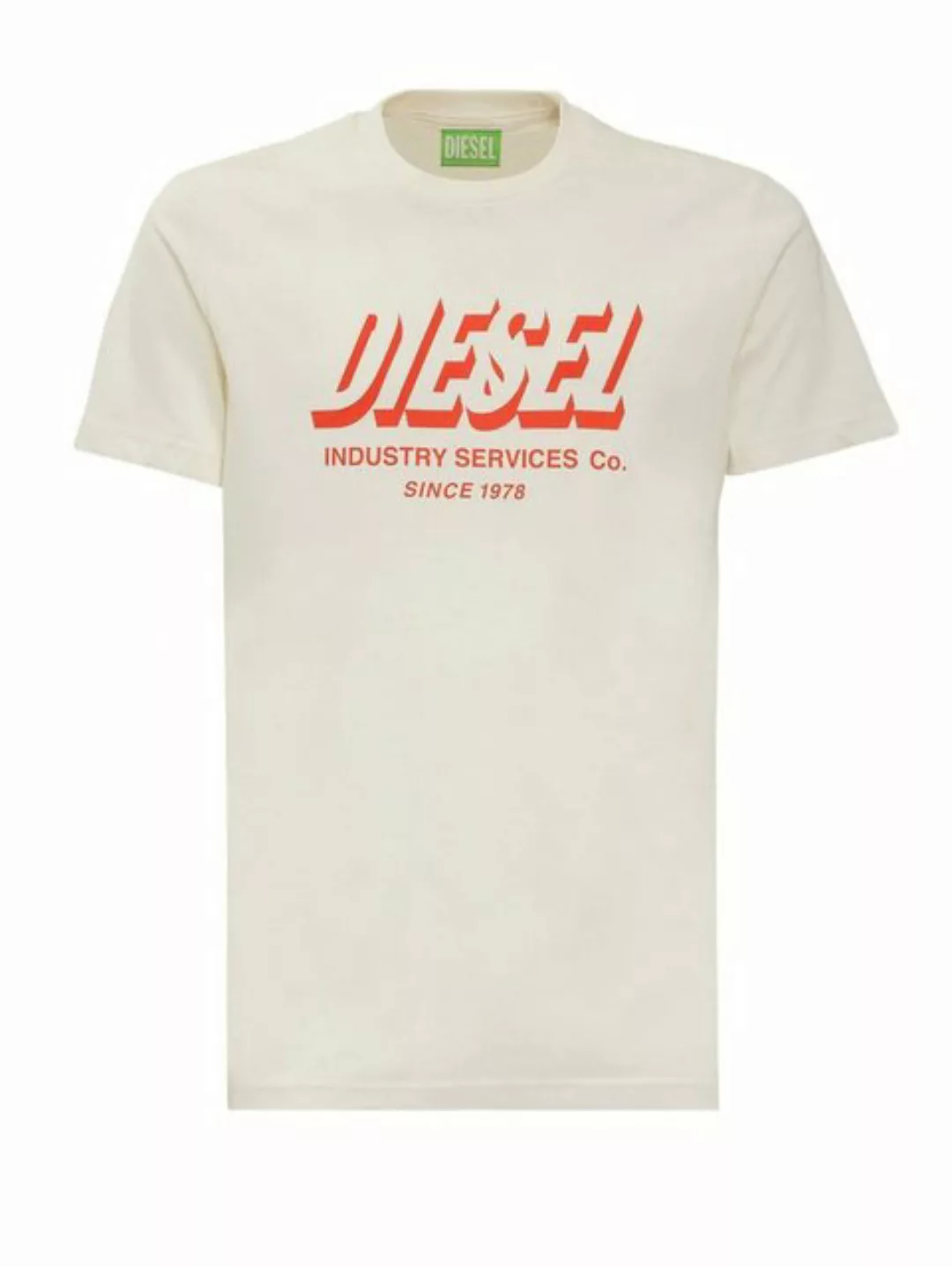 Diesel Rundhalsshirt Rundhals Logo Print Slim Fit Shirt Cremeweiß - T-DIEGO günstig online kaufen