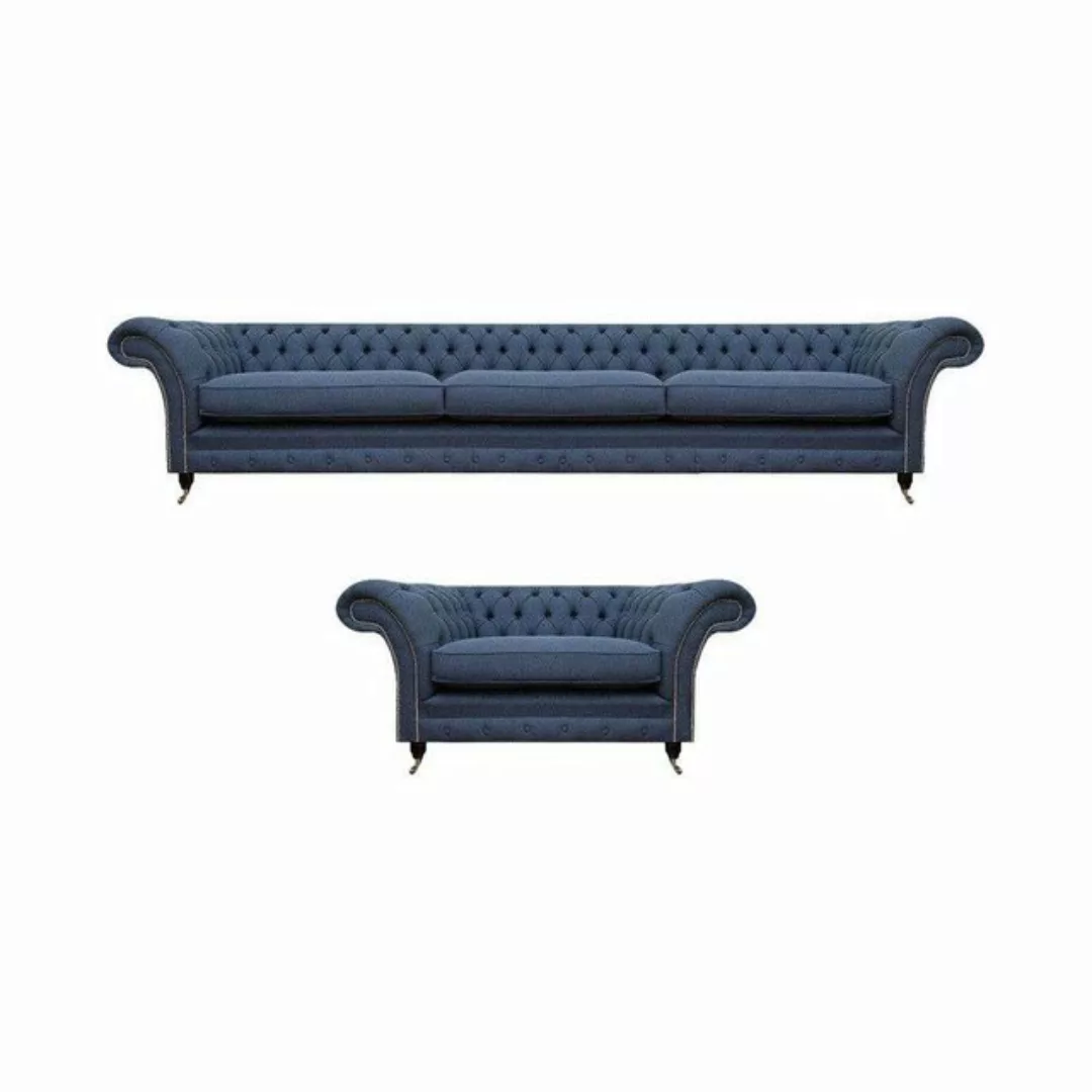 JVmoebel Chesterfield-Sofa Möbel Wohnzimmer Set 2tlg Dreisitze Sofa mit Ses günstig online kaufen