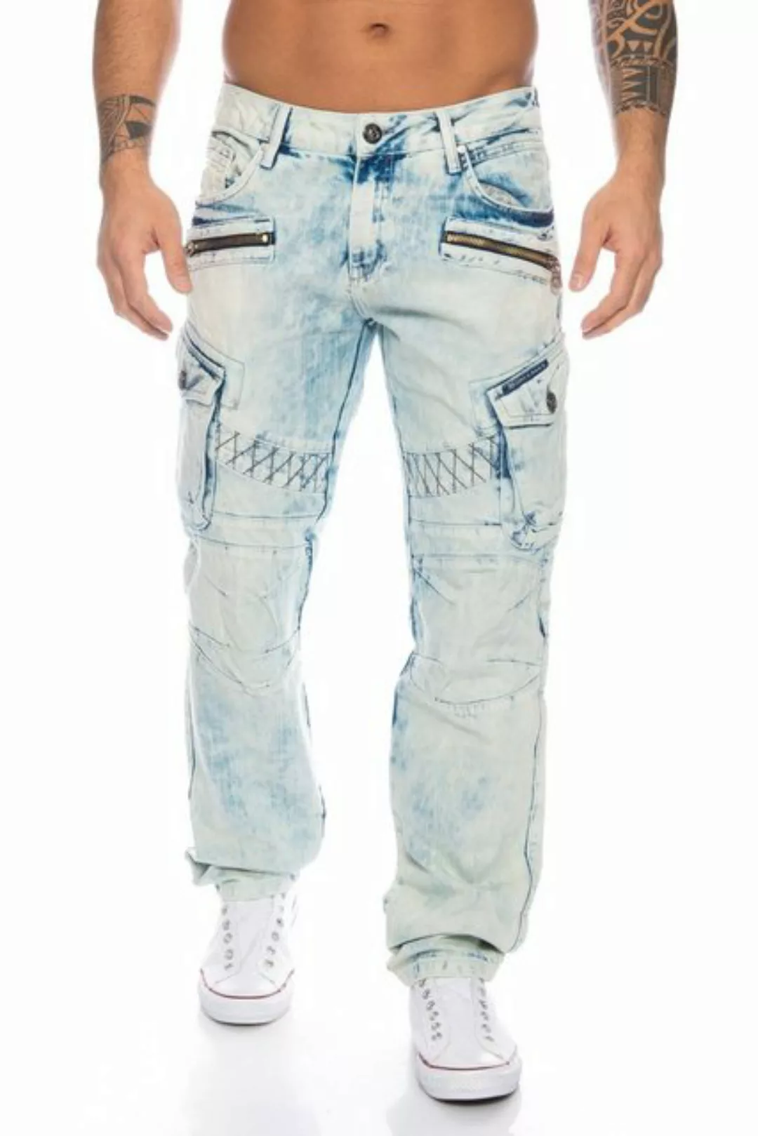 Cipo & Baxx Cargojeans Herren Jeans Hose mit ausgefallener Waschung und Nah günstig online kaufen