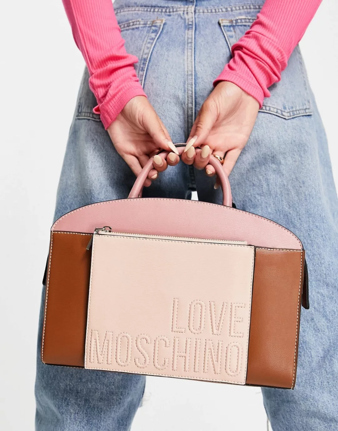 Love Moschino – Tragetasche in Rosa mit Griff oben günstig online kaufen