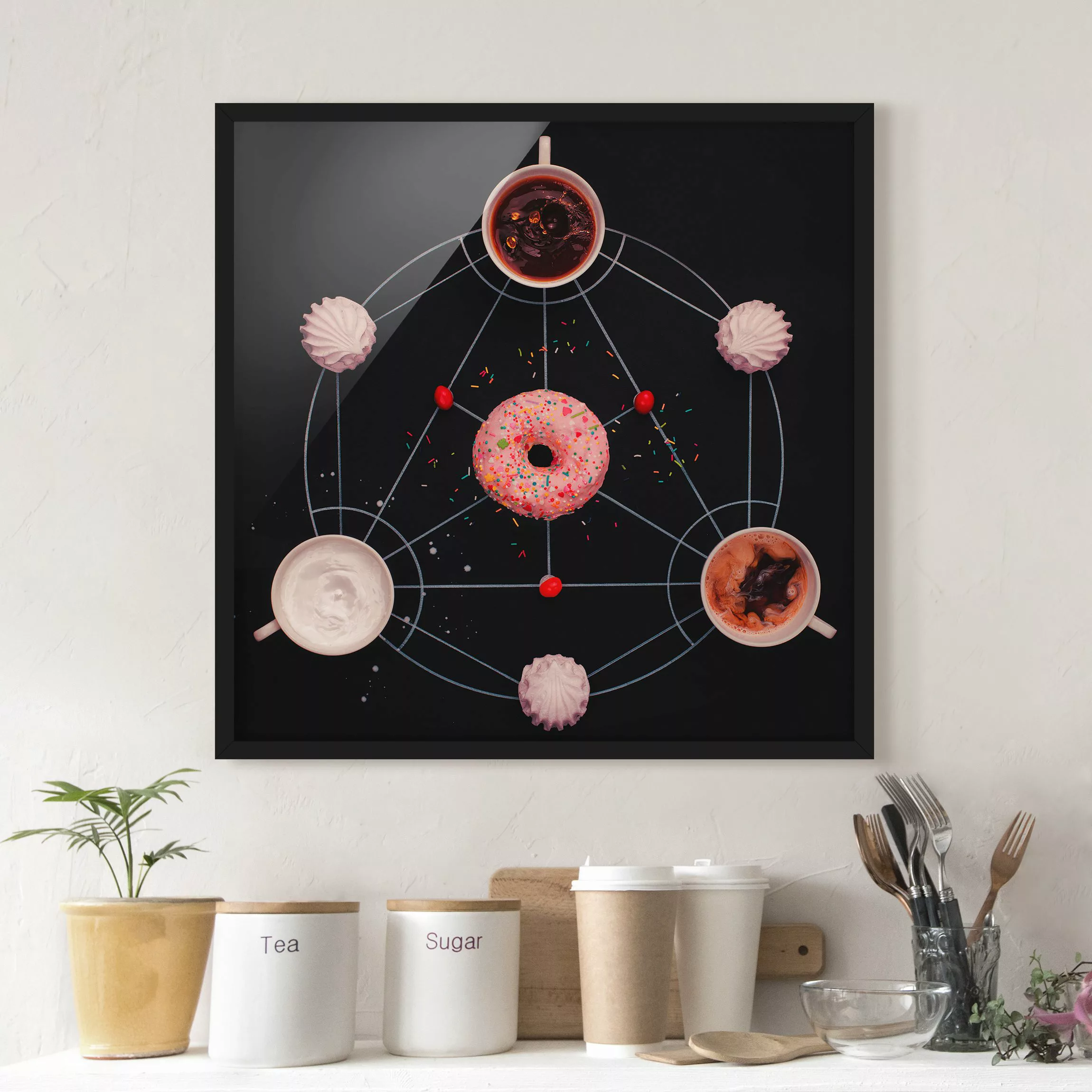 Bild mit Rahmen Küche - Quadrat Süße Alchemie des Kochens günstig online kaufen