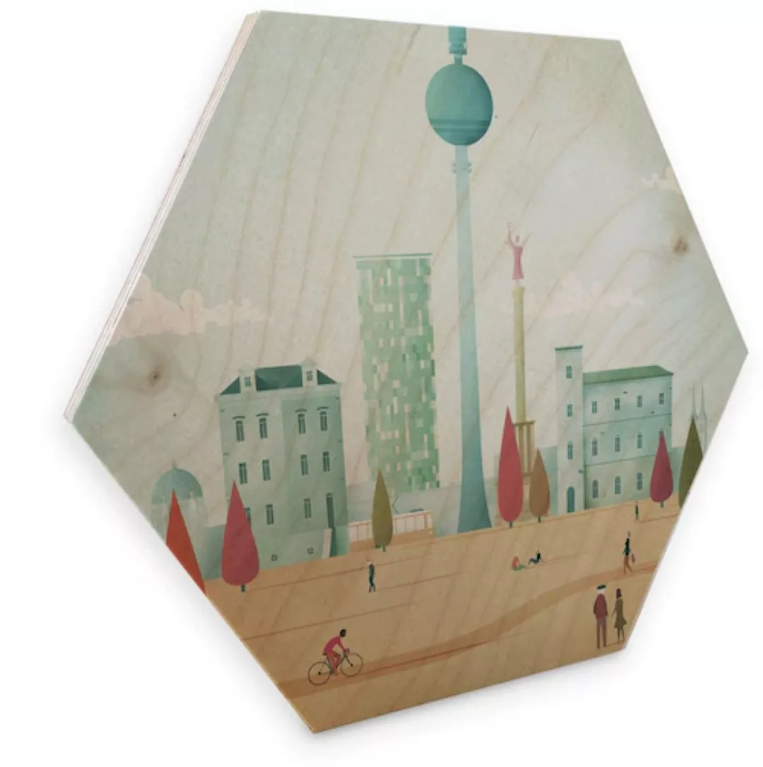 Wall-Art Holzbild "Geometrisches Holzbild Retro", (1 St.), Vintage Holzschi günstig online kaufen