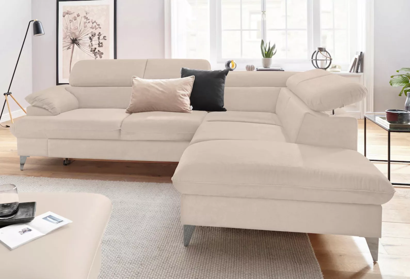 COTTA Ecksofa »Caluso L-Form«, mit Kopfteilverstellung, wahlweise mit Bettf günstig online kaufen