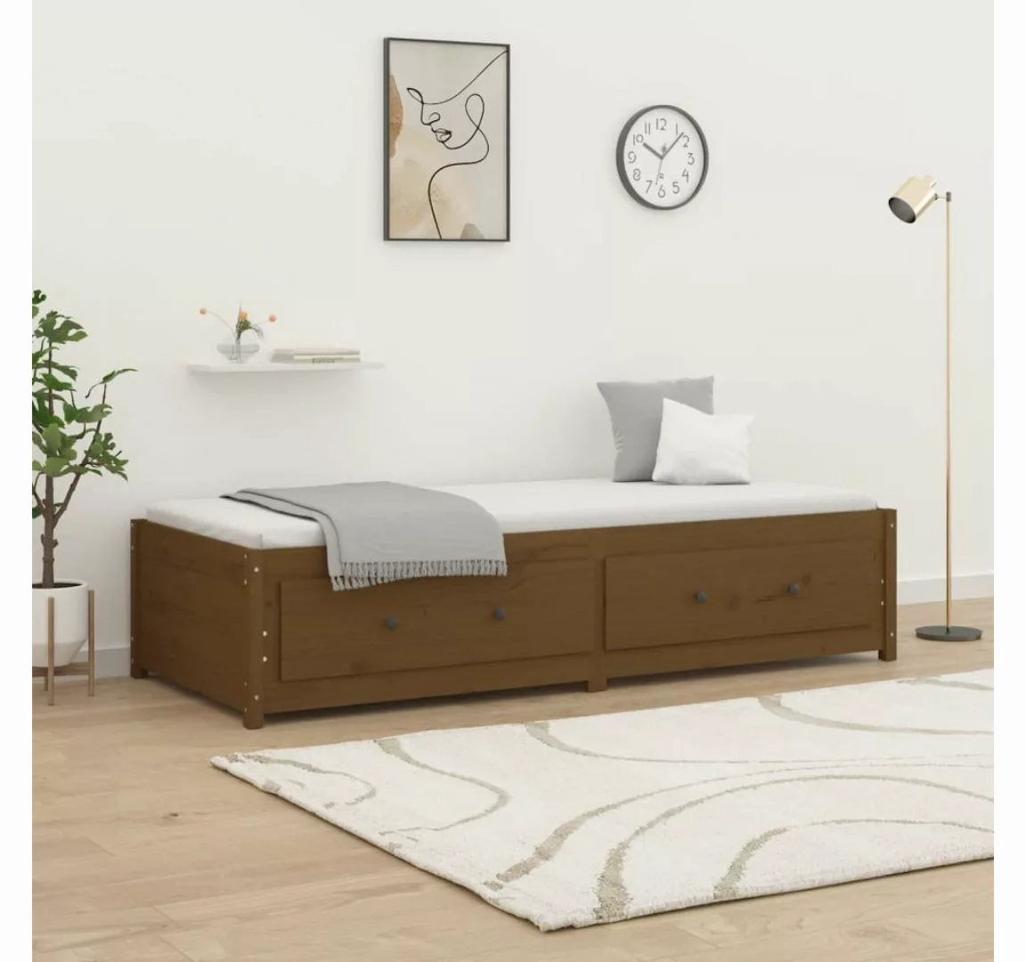 furnicato Bett Tagesbett Honigbraun 75x190 cm Massivholz Kiefer günstig online kaufen