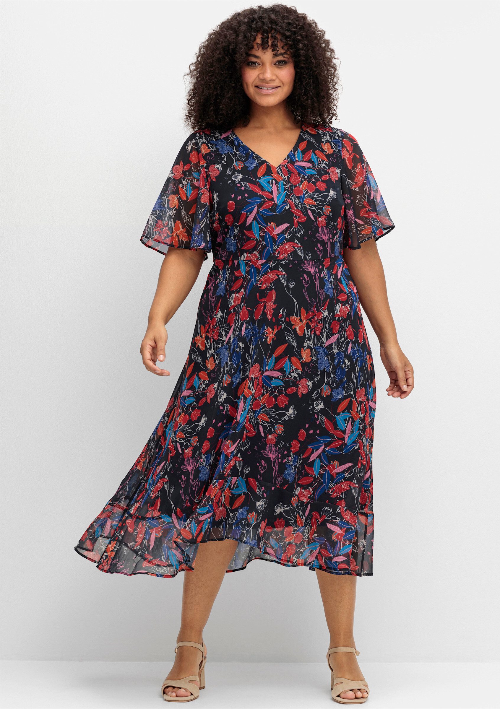 Sheego Etuikleid Chiffonkleid günstig online kaufen