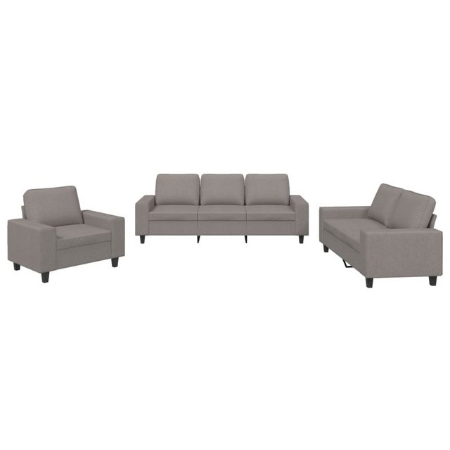 vidaXL Sofa Sofagarnitur Set mit Kissen Stoff, 3-tlg., Taupe günstig online kaufen