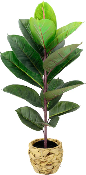 I.GE.A. Kunstbaum »Gummibaum«, Mit Übertopf, Ficus Elastica günstig online kaufen