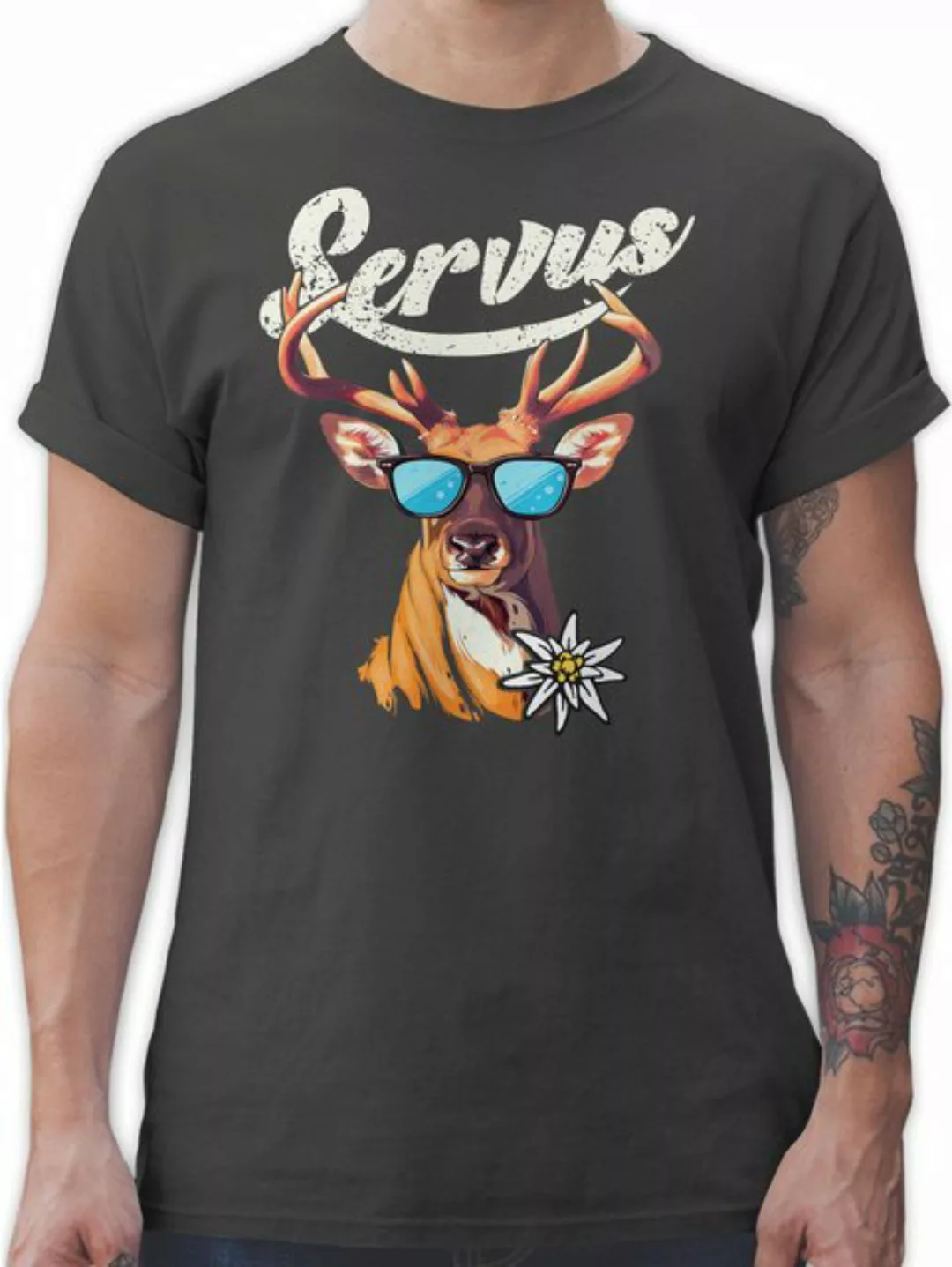 Shirtracer T-Shirt Servus Hirsch Mode für Oktoberfest Herren günstig online kaufen