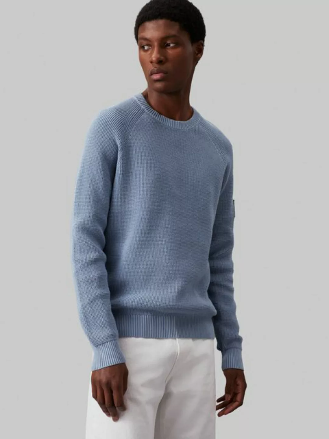 Calvin Klein Jeans Rundhalspullover BADGE EASY SWEATER mit Logopatch günstig online kaufen