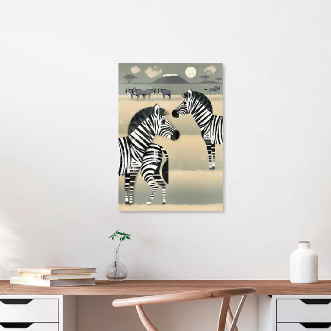 Poster / Leinwandbild - Zebras günstig online kaufen