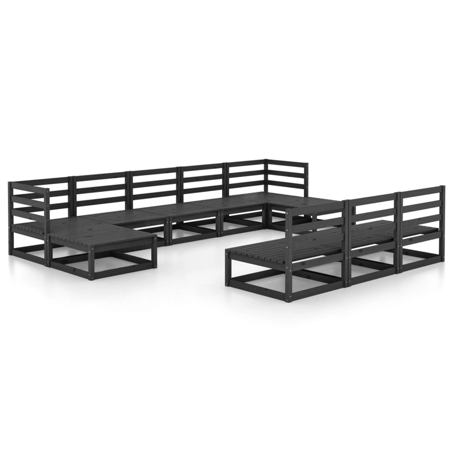 vidaXL 10-tlg Garten-Lounge-Set Massivholz Kiefer Modell 16 günstig online kaufen