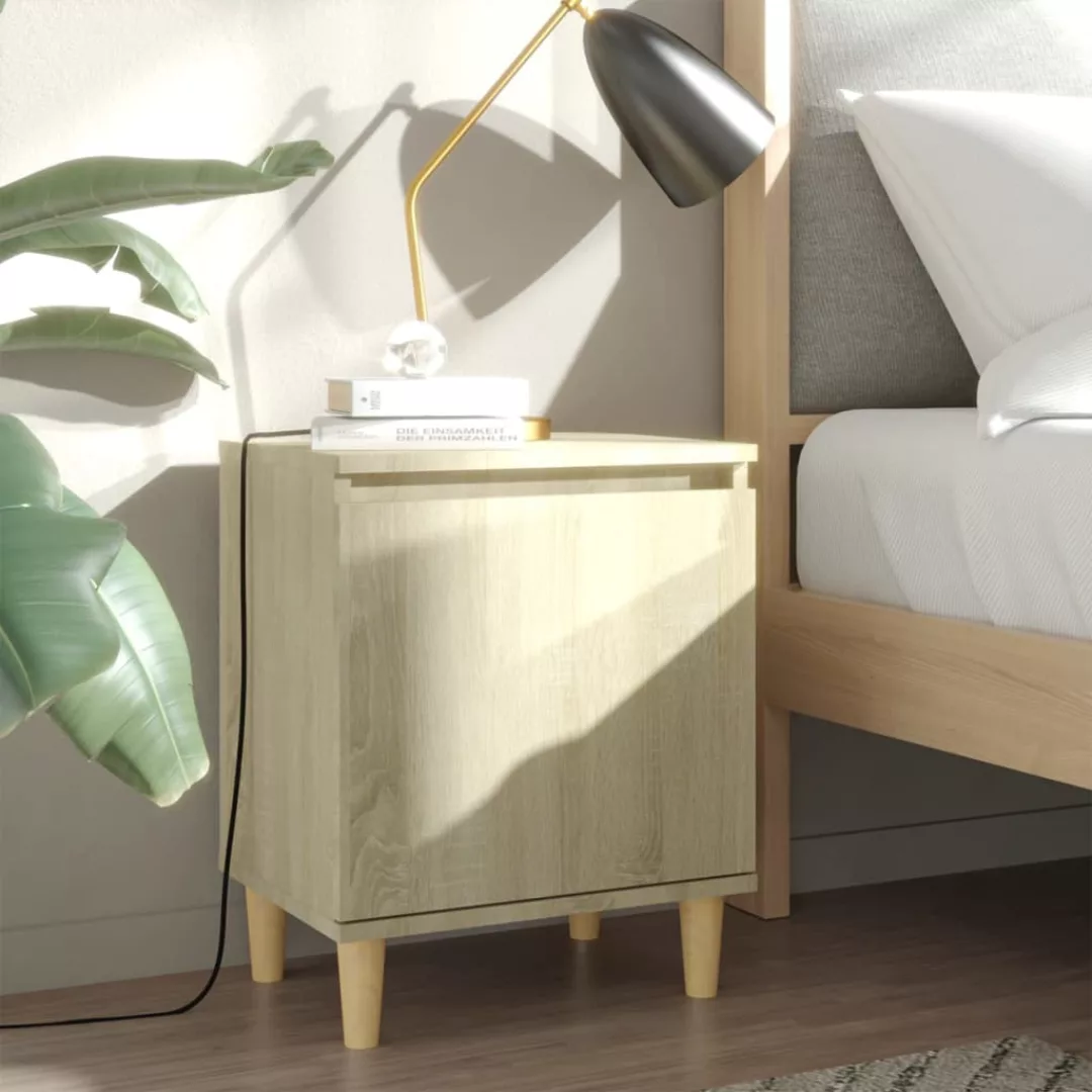 Nachttisch Mit Massivholz-beinen Sonoma-eiche 40x30x50cm günstig online kaufen