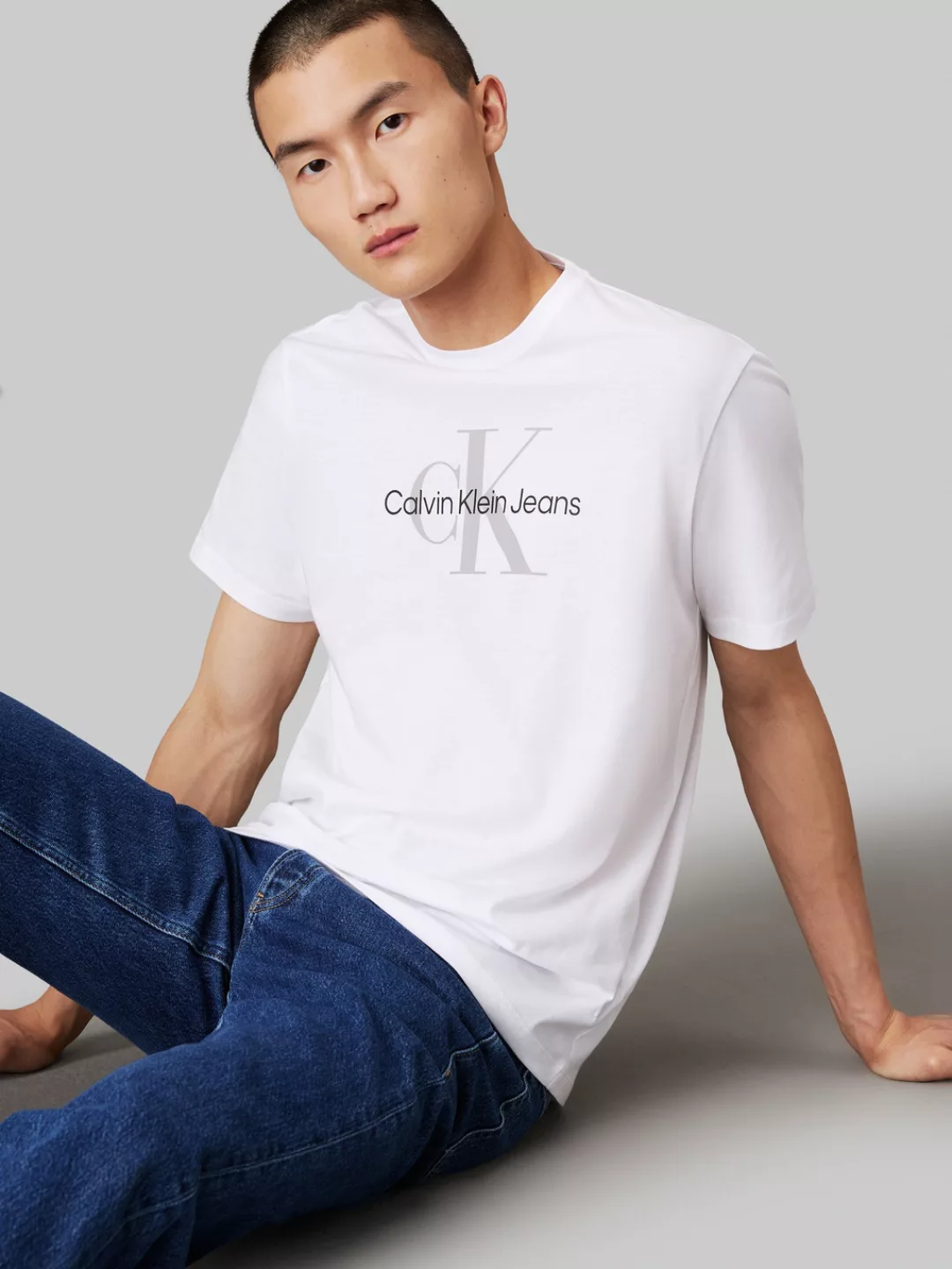 Calvin Klein Jeans T-Shirt SS Hero Monogram Tee 30S EU Opt mit Logodruck günstig online kaufen